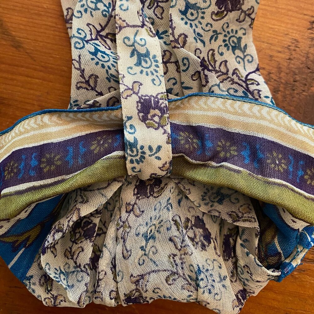 LUCKY BRAND SEMI-SHEER BOHO BLOUSE, TUNIC SZ MED, LIKE NEW - Picture 4 of 8